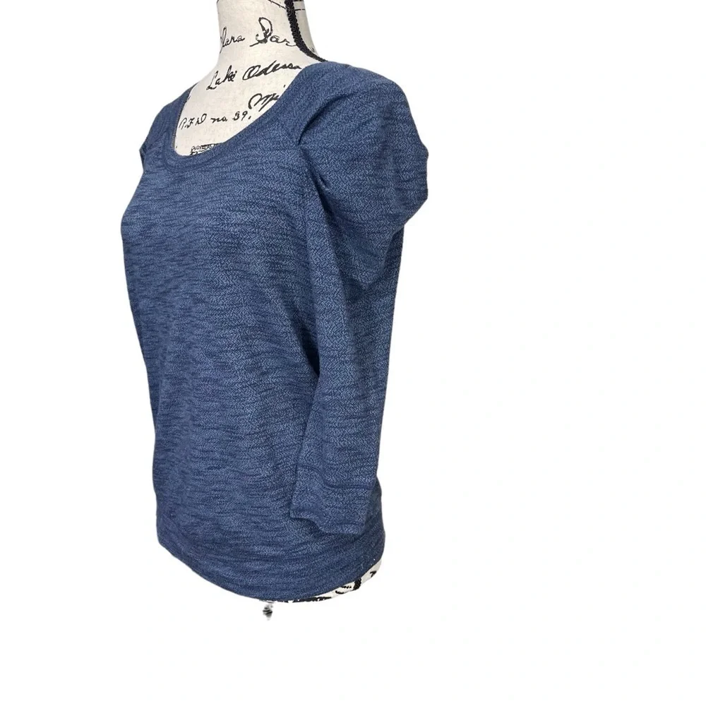 Free People Puff Juliet Sleeve Crop Top Blue Size Small